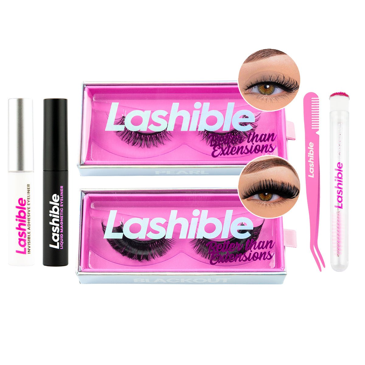 Extension Look Deluxe Kit Pearl Blackout - Lashible