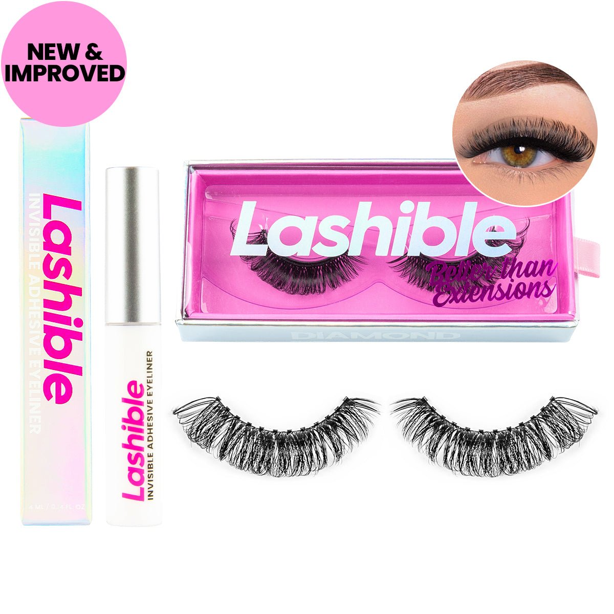 Extension Look Starter Kit Diamond Invisible Adhesive Liner - Lashible
